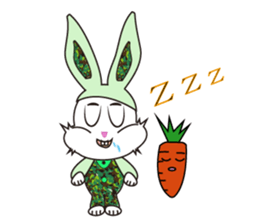 Camouflage rabbit &  carrots sticker #4876564