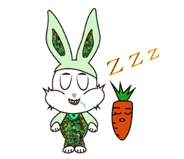 Camouflage rabbit &  carrots sticker #4876564