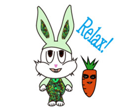 Camouflage rabbit &  carrots sticker #4876565