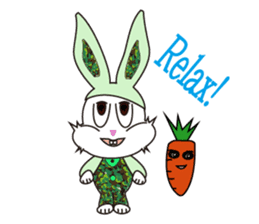 Camouflage rabbit &  carrots sticker #4876565