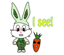 Camouflage rabbit &  carrots sticker #4876567