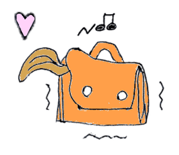 lovely cute pig going out with bag sticker #4878012