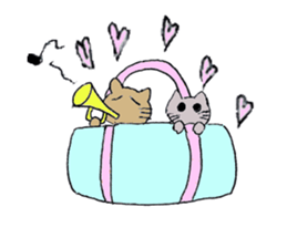 lovely cute pig going out with bag sticker #4878014