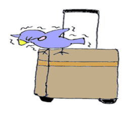 lovely cute pig going out with bag sticker #4878015