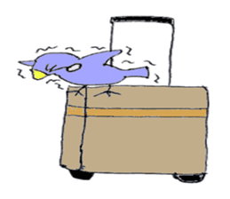 lovely cute pig going out with bag sticker #4878015