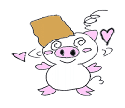 lovely cute pig going out with bag sticker #4878019