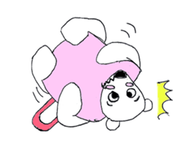 lovely cute pig going out with bag sticker #4878023