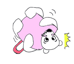 lovely cute pig going out with bag sticker #4878023