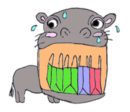 lovely cute pig going out with bag sticker #4878033