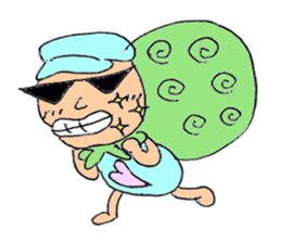 lovely cute pig going out with bag sticker #4878036