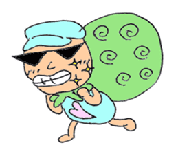 lovely cute pig going out with bag sticker #4878036