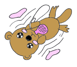 lovely cute pig going out with bag sticker #4878041