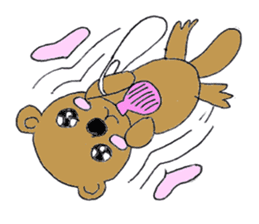 lovely cute pig going out with bag sticker #4878041