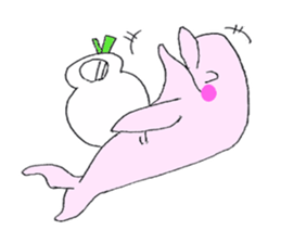 lovely cute pig going out with bag sticker #4878043