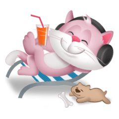 Pinkat : A Cat Loves Music and Puppy