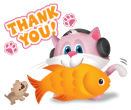 Pinkat : A Cat Loves Music and Puppy sticker #4878569