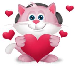 Pinkat : A Cat Loves Music and Puppy sticker #4878571