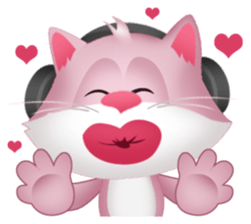 Pinkat : A Cat Loves Music and Puppy sticker #4878575