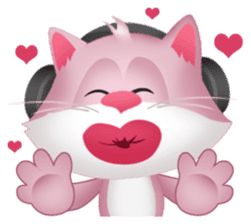 Pinkat : A Cat Loves Music and Puppy sticker #4878575