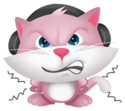 Pinkat : A Cat Loves Music and Puppy sticker #4878578