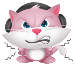 Pinkat : A Cat Loves Music and Puppy sticker #4878578