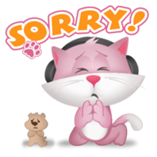 Pinkat : A Cat Loves Music and Puppy sticker #4878592