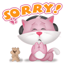 Pinkat : A Cat Loves Music and Puppy sticker #4878592