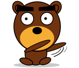 Black Eyebrows Bear 4 sticker #4879512