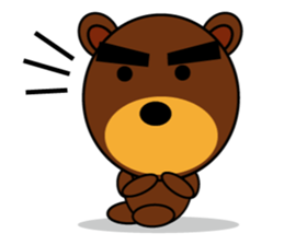 Black Eyebrows Bear 4 sticker #4879522