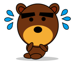 Black Eyebrows Bear 4 sticker #4879523