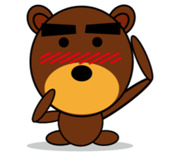 Black Eyebrows Bear 4 sticker #4879528