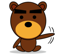 Black Eyebrows Bear 4 sticker #4879534