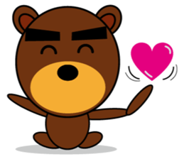 Black Eyebrows Bear 4 sticker #4879537
