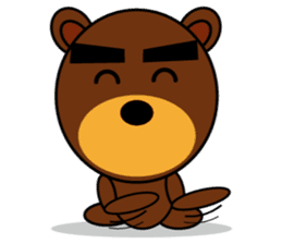 Black Eyebrows Bear 4 sticker #4879538