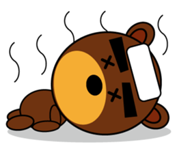 Black Eyebrows Bear 4 sticker #4879545