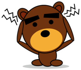 Black Eyebrows Bear 4 sticker #4879546