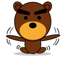 Black Eyebrows Bear 3 sticker #4879555