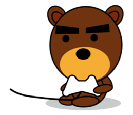 Black Eyebrows Bear 3 sticker #4879558