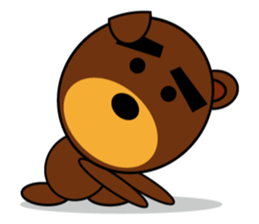 Black Eyebrows Bear 3 sticker #4879559