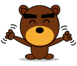 Black Eyebrows Bear 3 sticker #4879560