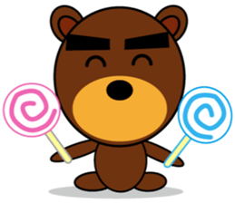 Black Eyebrows Bear 3 sticker #4879564