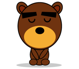 Black Eyebrows Bear 3 sticker #4879565