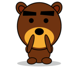 Black Eyebrows Bear 3 sticker #4879569