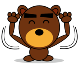 Black Eyebrows Bear 3 sticker #4879570