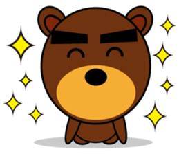 Black Eyebrows Bear 3 sticker #4879571
