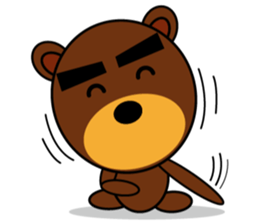 Black Eyebrows Bear 3 sticker #4879575