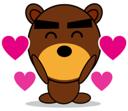 Black Eyebrows Bear 3 sticker #4879583