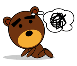 Black Eyebrows Bear 3 sticker #4879585