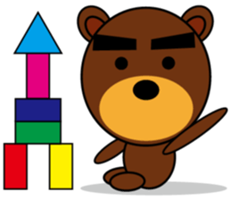 Black Eyebrows Bear 3 sticker #4879588