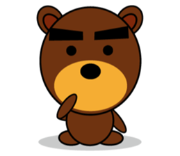 Black Eyebrows Bear 3 sticker #4879589
